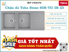 Chậu rửa Teka Stone 80B-TG 2B 1D (Grey) - Chất liệu đá Thạch Anh - Xuất xứ Đức 